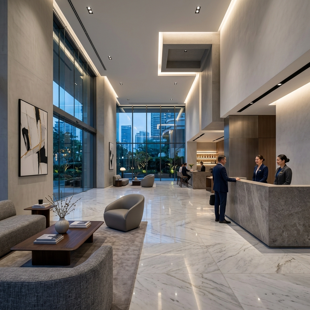 Modern hotel lobby